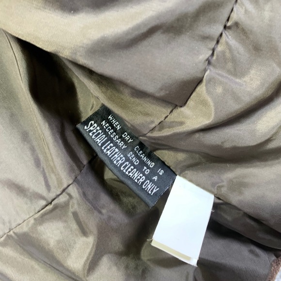 VINTAGE Wilsons Leather Suede Jacket Womens Large Brown Zip Up Pockets 90s - Picture 9 of 16